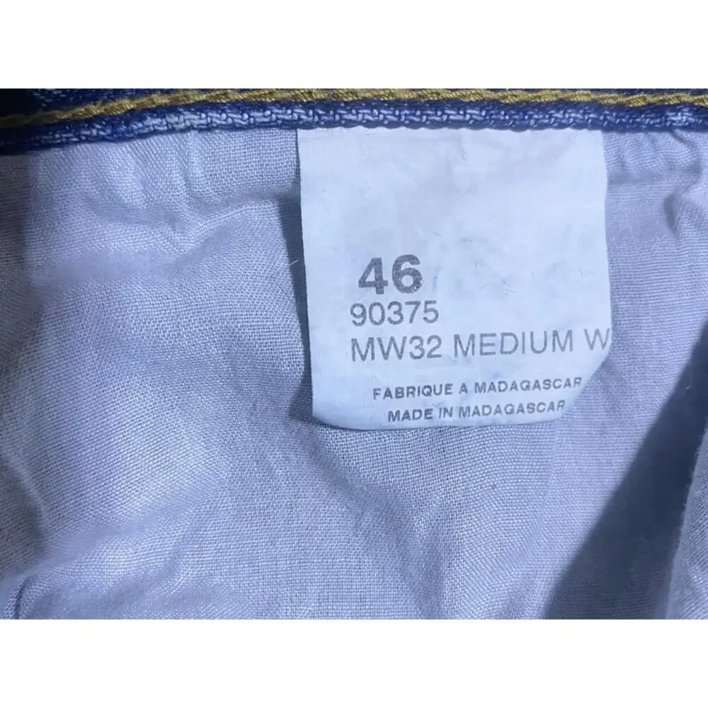 Full Blue Jeans Men's 46x32 Straight Fit 100% Cotton Medium Blue Denim
